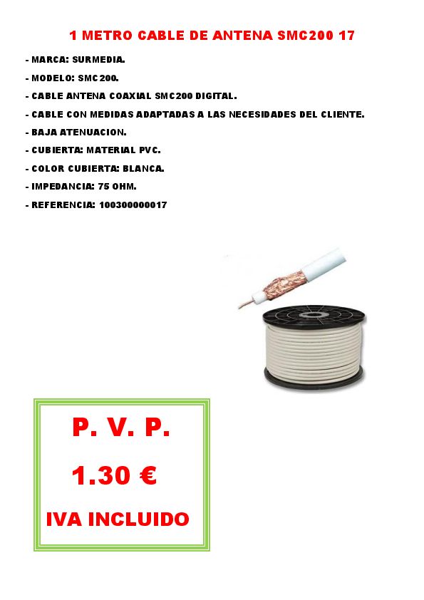 1 METRO CABLE DE ANTENA SMC200 17