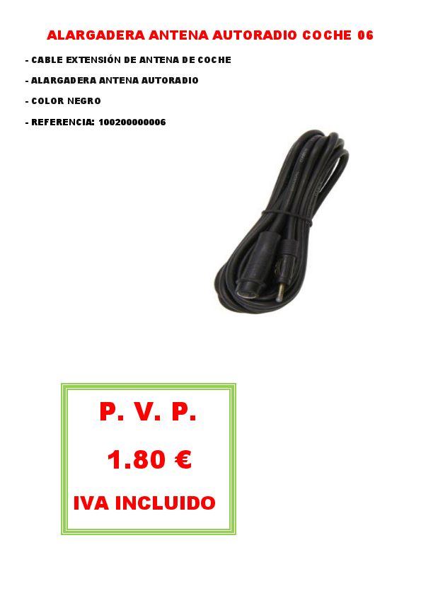 ALARGADERA ANTENA AUTORADIO COCHE 06