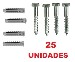 25 TIRAFONDOS 8X70 + 25 TACOS DE 12 MM. 44