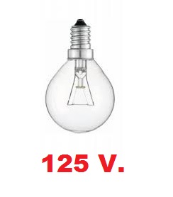 LAMPARA ESFERICA E. CH. E-14 40 W 125 V. 81