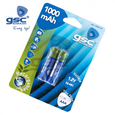 PILAS 2 RECARGABLES 1.2 V. LR03 GSC 32