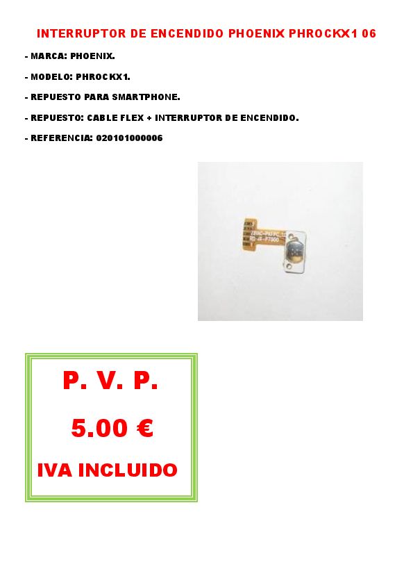 INTERRUPTOR DE ENCENDIDO PHOENIX PHROCKX1 06