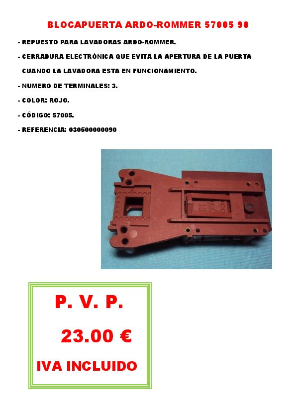 BLOCAPUERTA ARDO-ROMMER 57005 90