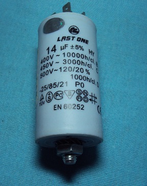 CONDENSADOR LAVADORA 14 UF. 450 V. 22