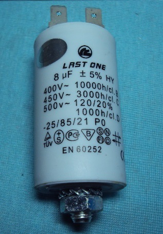 CONDENSADOR SECADORA 8 UF. 450 V. 98