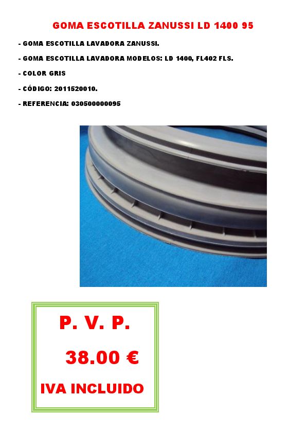 GOMA ESCOTILLA ZANUSSI LD 1400 95