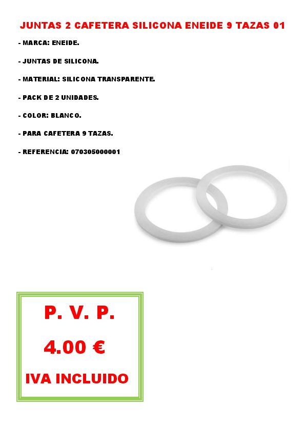 JUNTAS 2 CAFETERA SILICONA ENEIDE 9 TAZAS 01