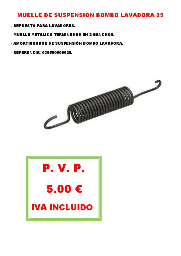 MUELLE DE SUSPENSION BOMBO LAVADORA 25